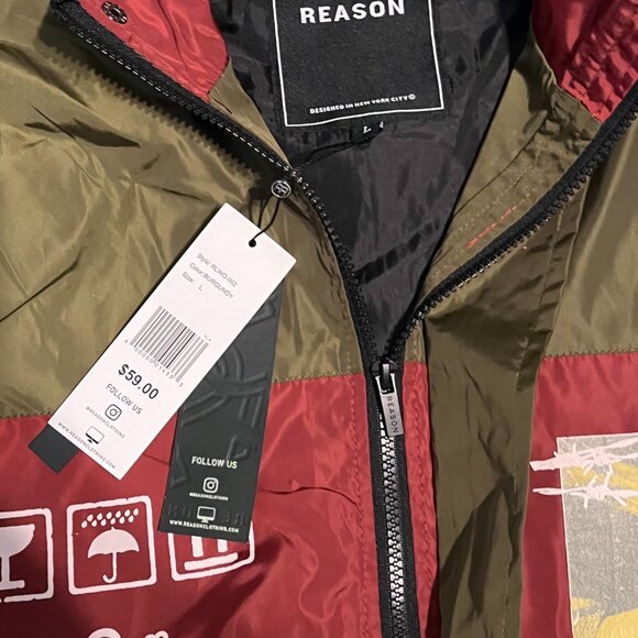 Reason brand clothing jacket parka windbreaker NWT Mens size L - Picture 3 of 3
